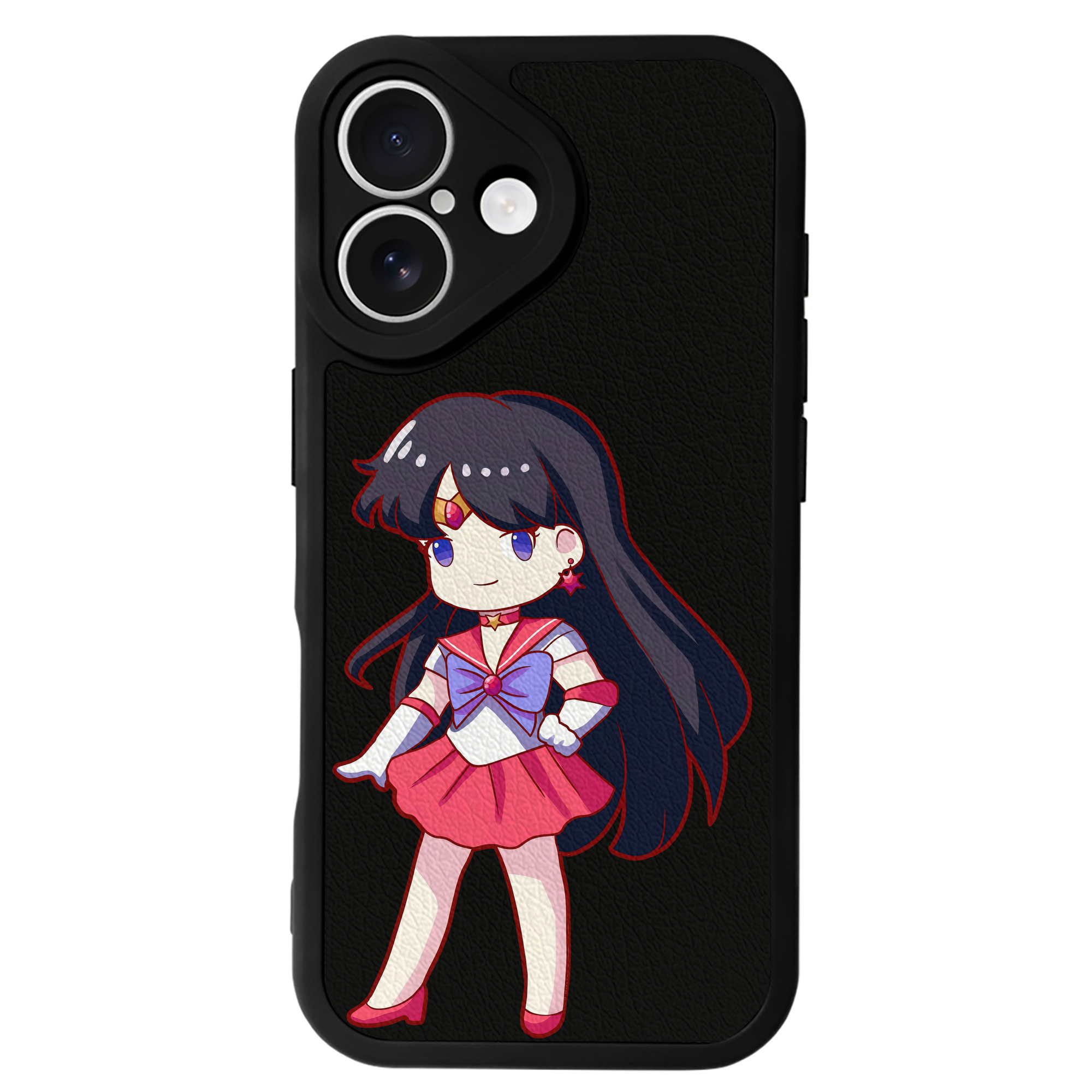 （画像用） 美少女戦士セーラームーン 火野レイ ひの レイ Sailor Moon Hino Rei （セーラーマーズ,Sailor Mars） 【iPhone 16シリーズ対応】シリコンスマホケース（レザー調） 材質：シリコン